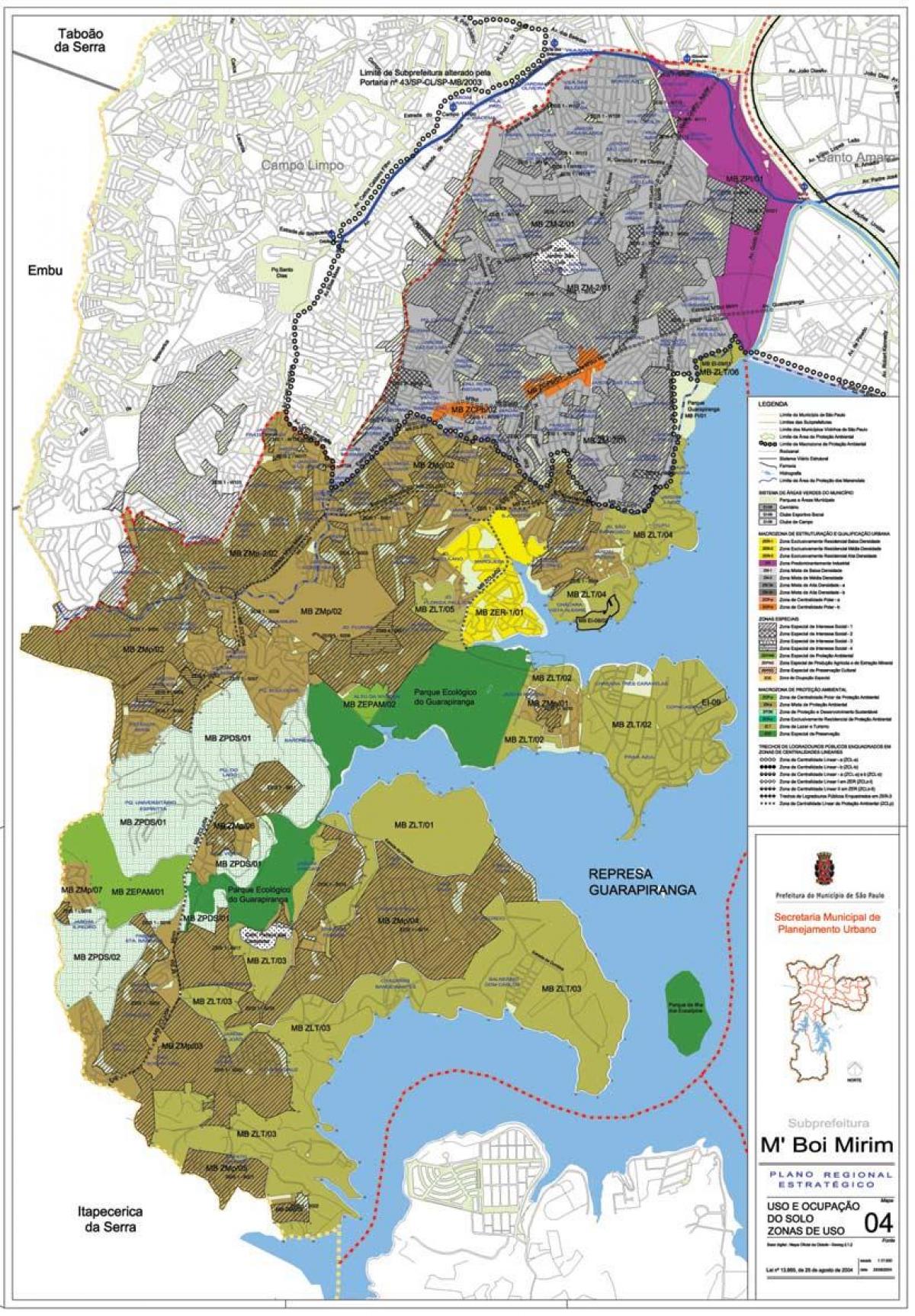 Карта'Бои М Мирим-Сао Пауло - окупација земље