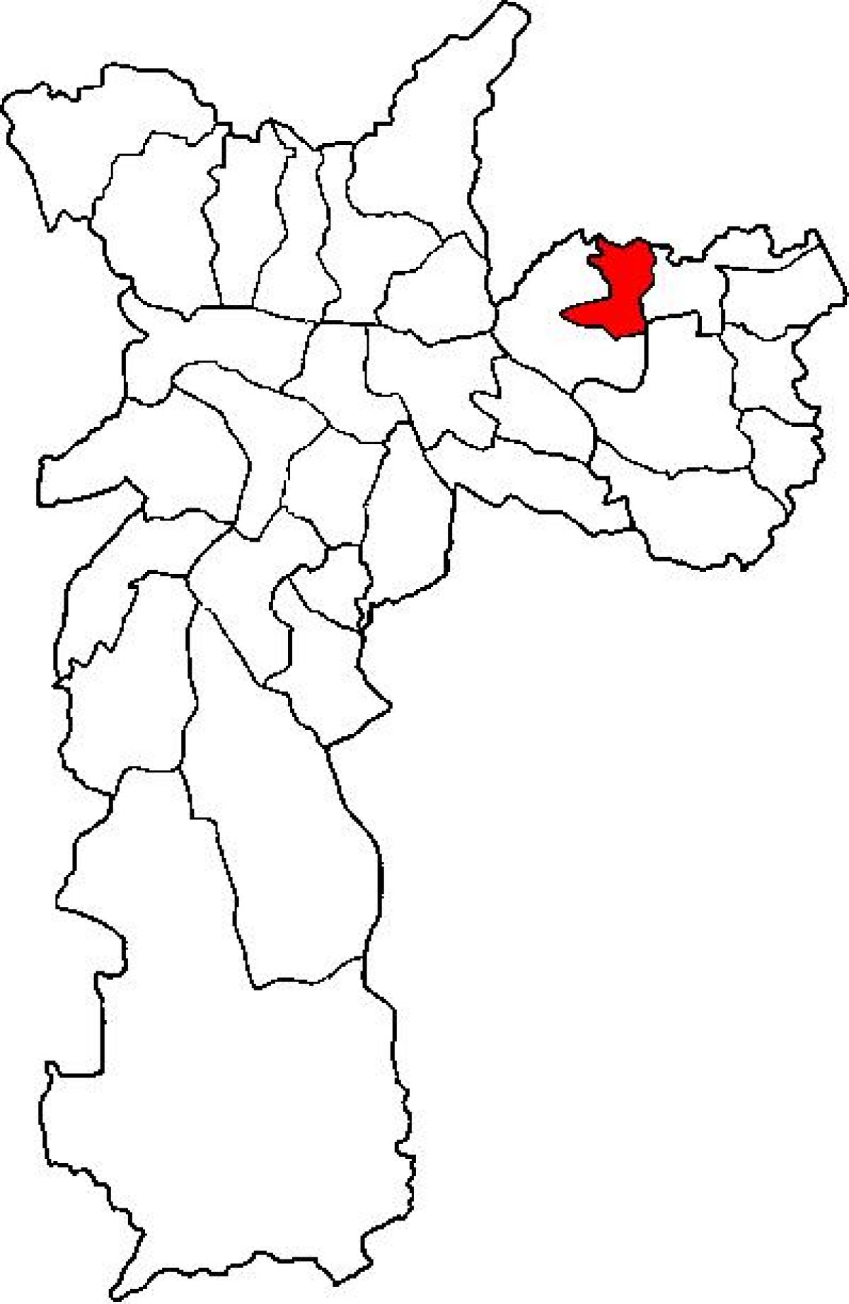 Карта Ermelino Матараццо под-префектура Сао Пауло