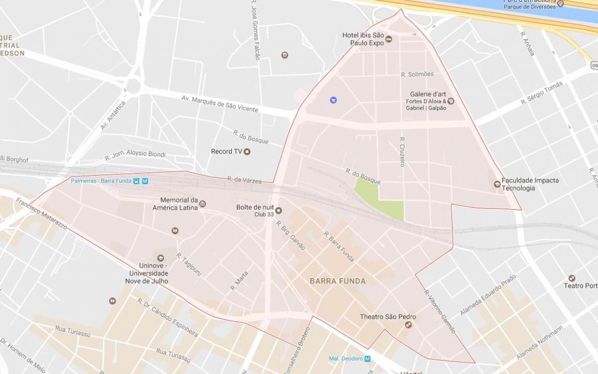 Карта Барра-Фунда-Сао Пауло