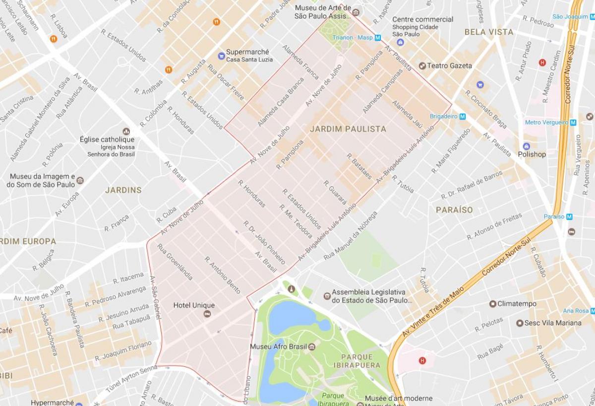 Карта Жардим Паулиста-Сао Пауло