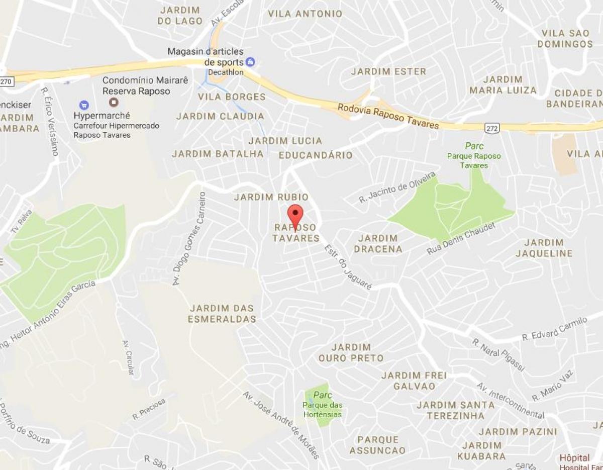 Карта Рапозо Таварес Сао Пауло
