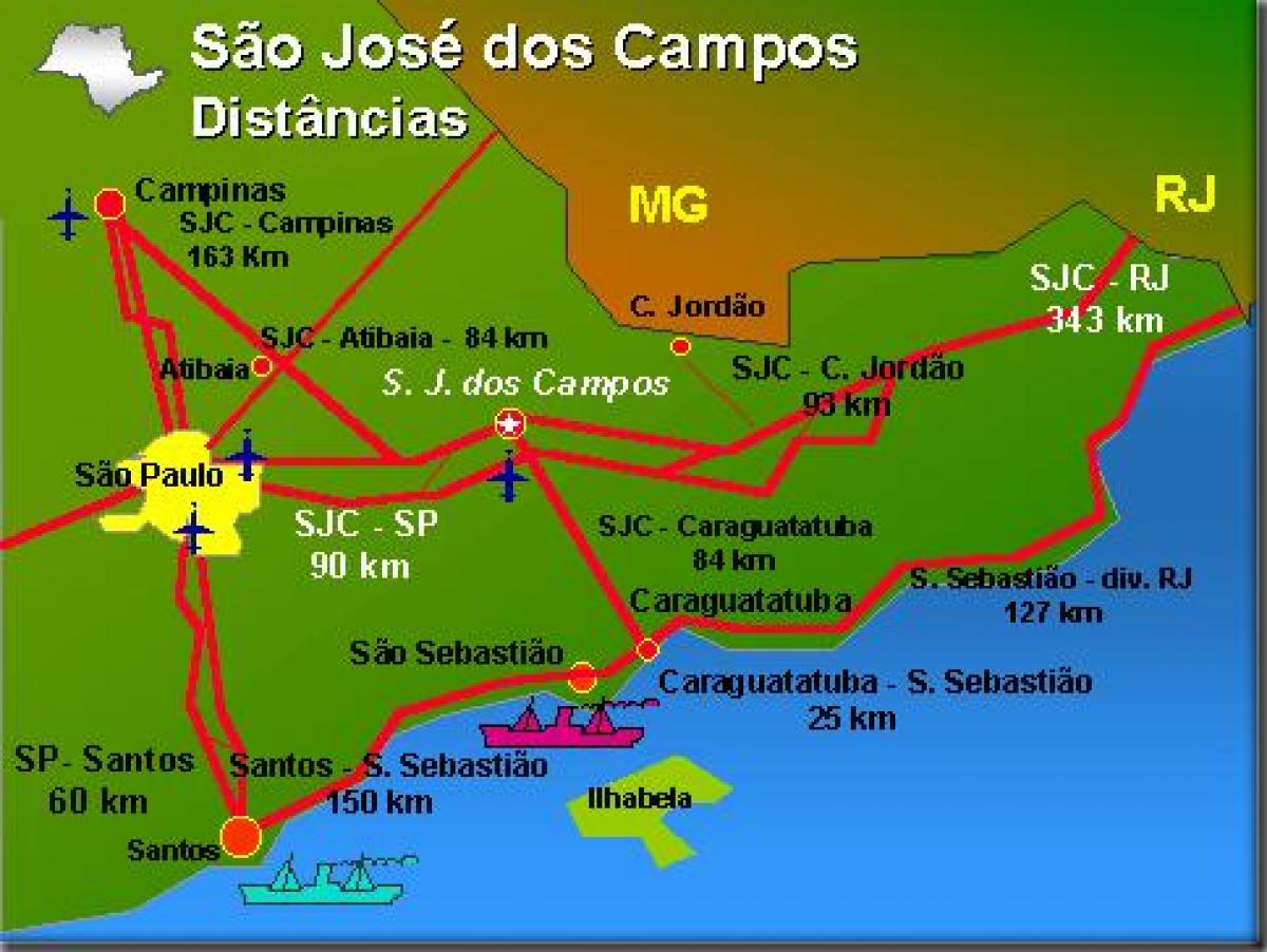 Мапа аеродрома Сан Хосе-дос-кампус