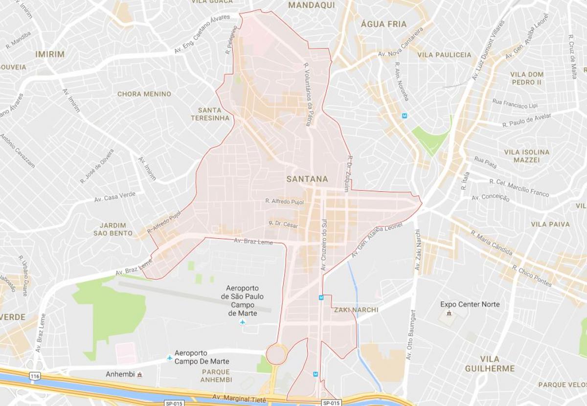 Карта Сантана-Сао Пауло