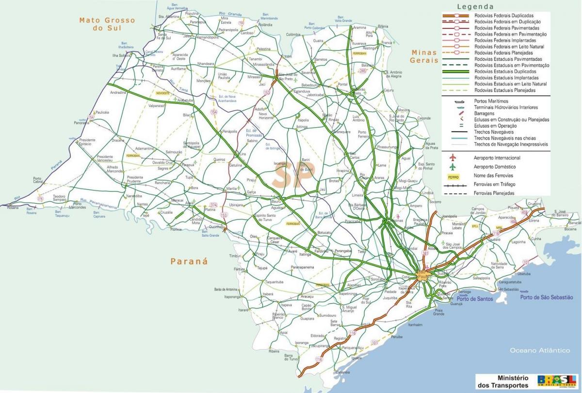 Карта аутопутева Сао Пауло