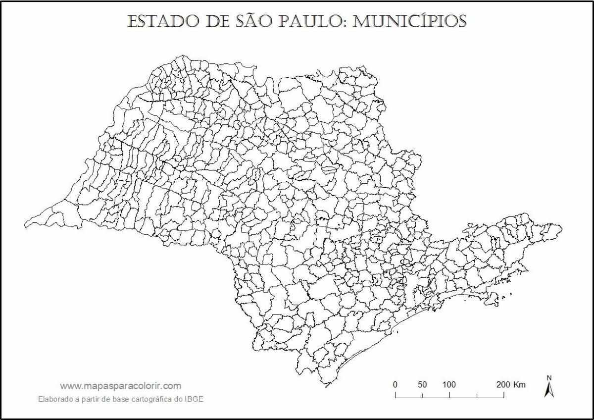 Карта Сао Пауло Девица - општине