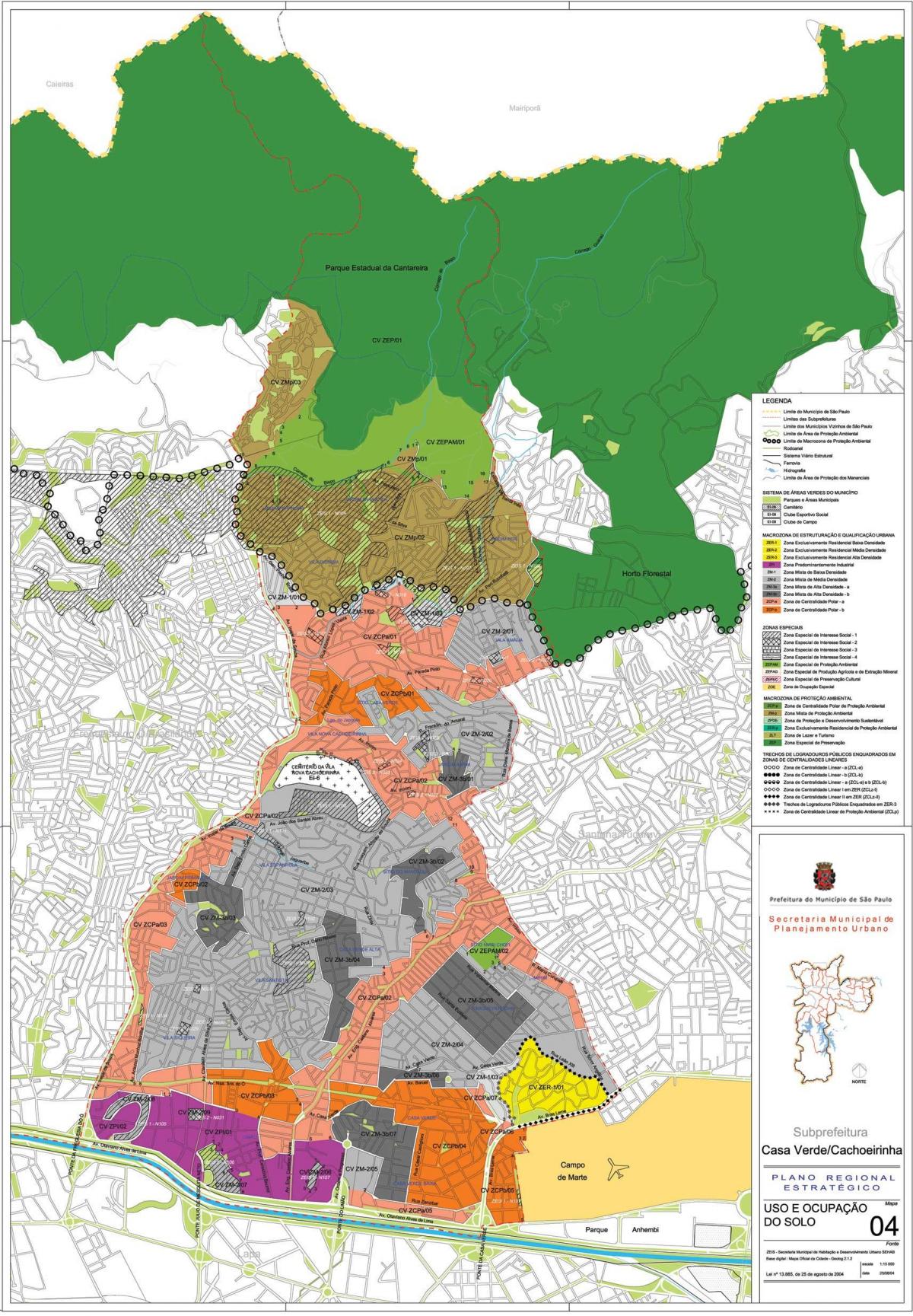 Карта Цаса Верде, Сао Пауло - окупација земље