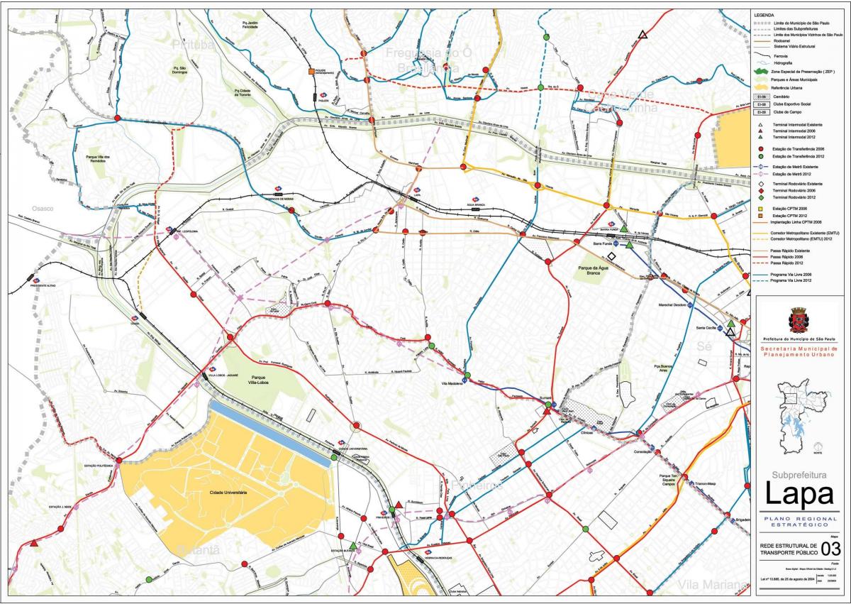 Карта Лапа Сао Пауло - јавни превоз