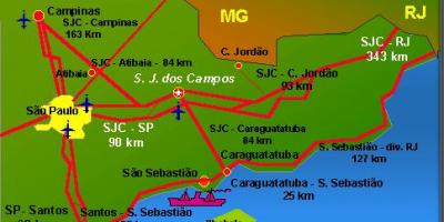 Мапа аеродрома Сан Хосе-дос-кампус