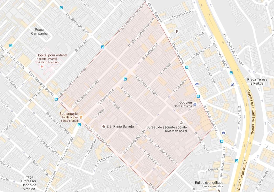 Карта Места Агуа Раса Сао Пауло