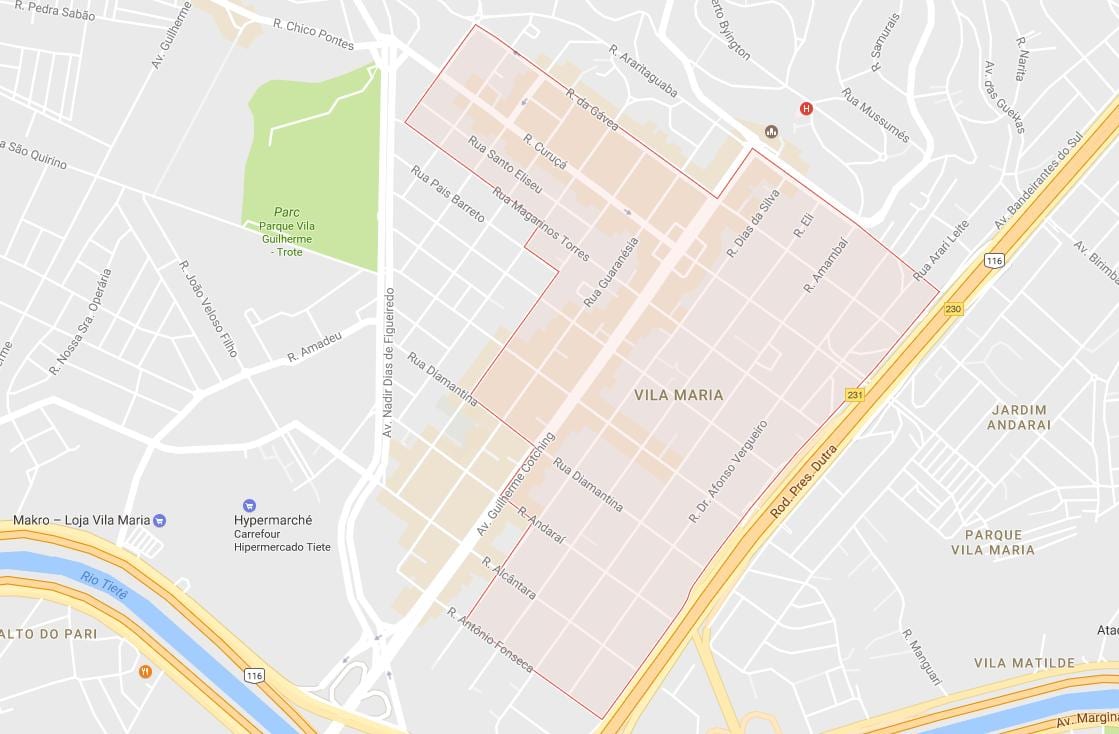 Карта Вила Марија-Сао Пауло