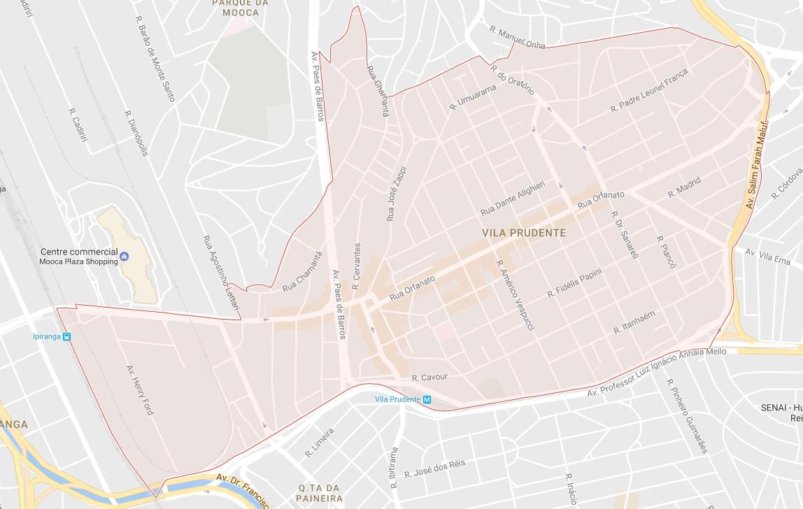Карта Сао Пауло-Вила-Пруденти