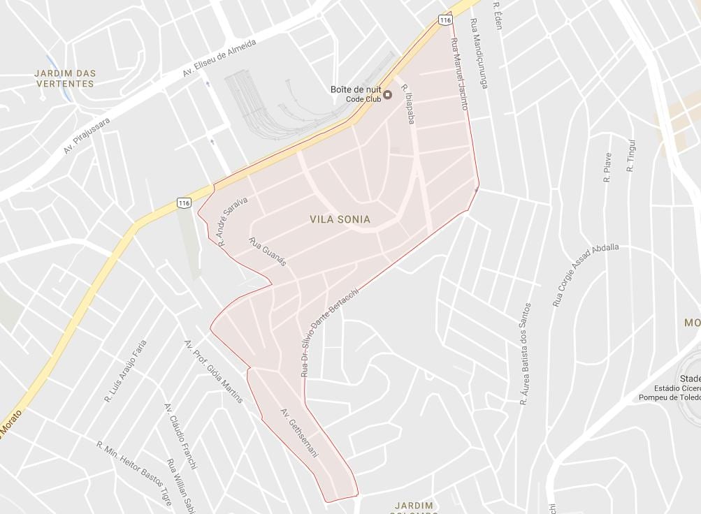 Карта Сао Пауло Вила Sônia
