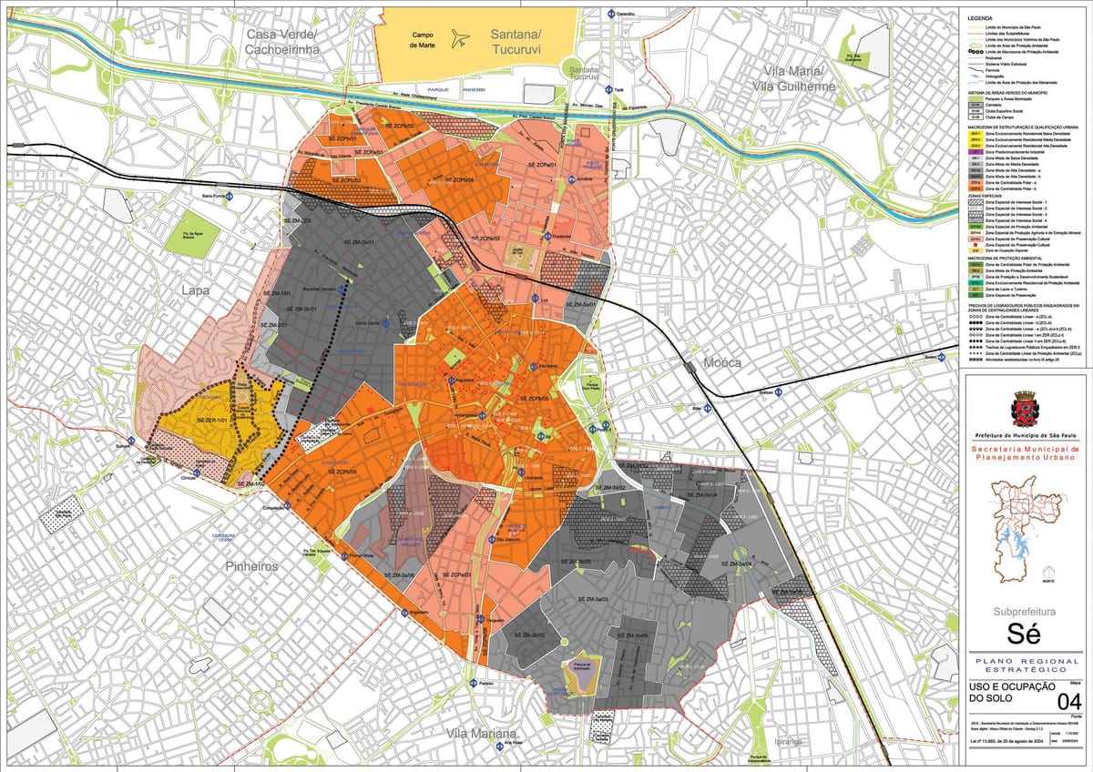 Карта це Сао Пауло - окупација земље