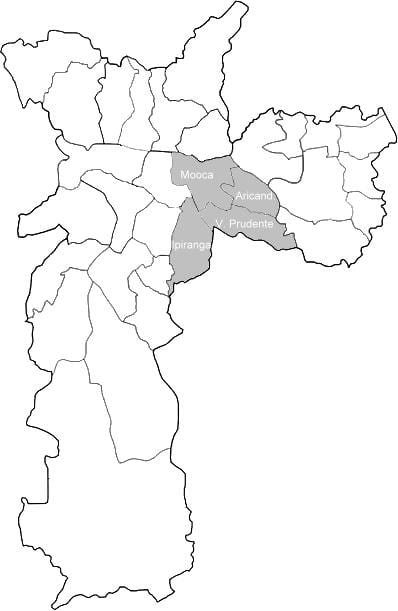 Карта Сао Пауло Sudeste зоне