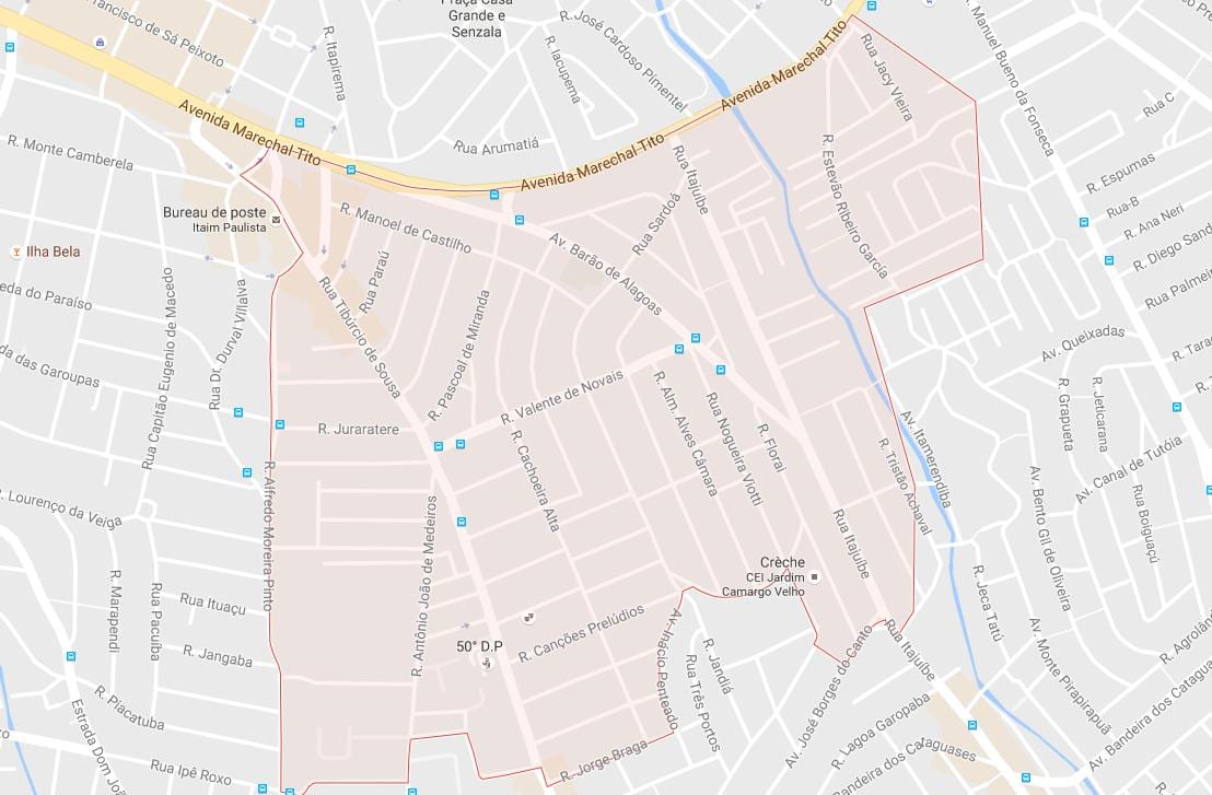 Карта Итайн Паулисте Сао Пауло