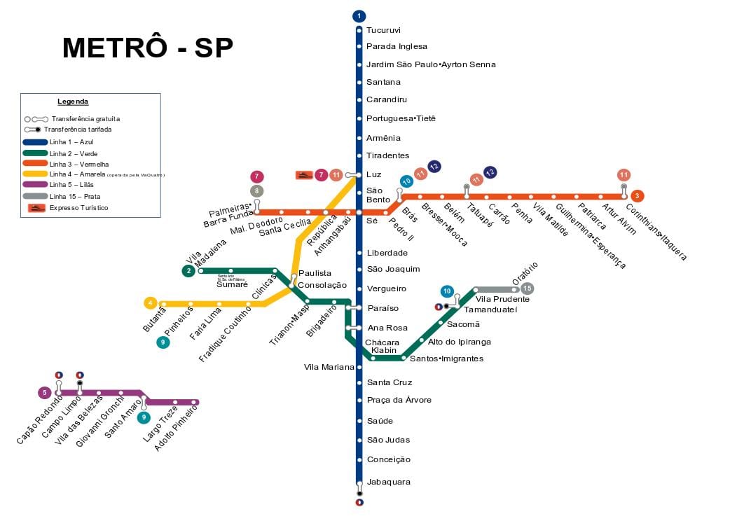 Метро Карта Сао Пауло