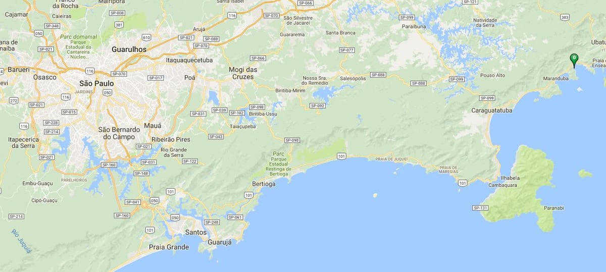 Карта плажа Вермелья ДО Сул