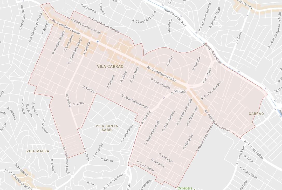 Карта Сао Пауло располагању