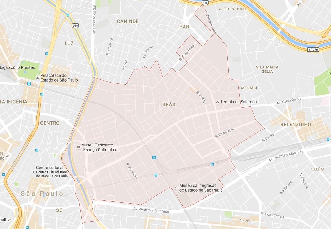 Карта Сао Браш-Пауло