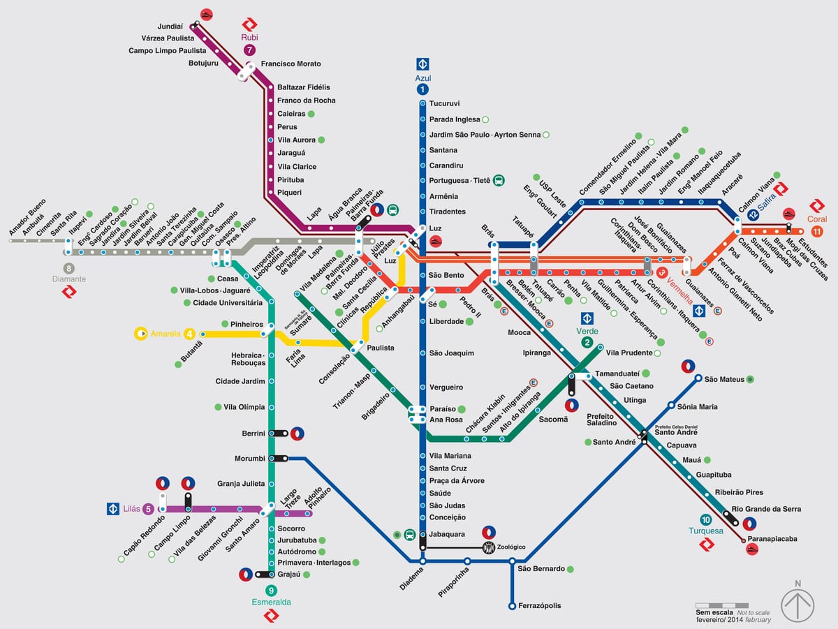 Карта Сао Пауло превоза