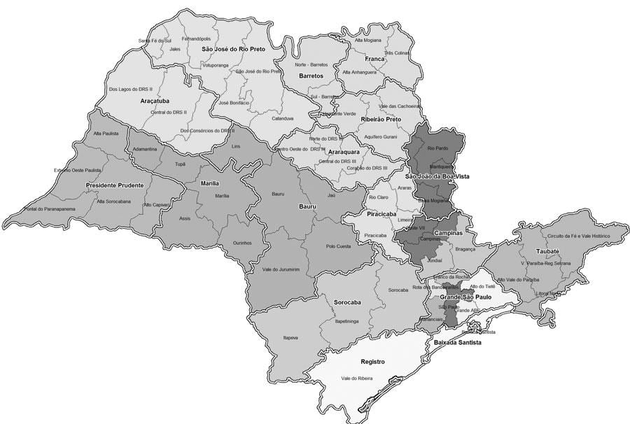 Карта Сао Пауло црна и бела