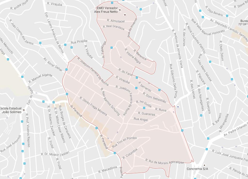 Карта Сао Пауло Brasilândia