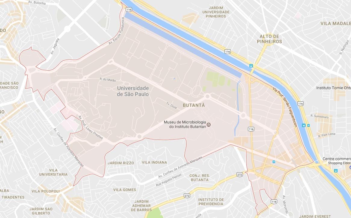 Карта Сао Пауло Butantã