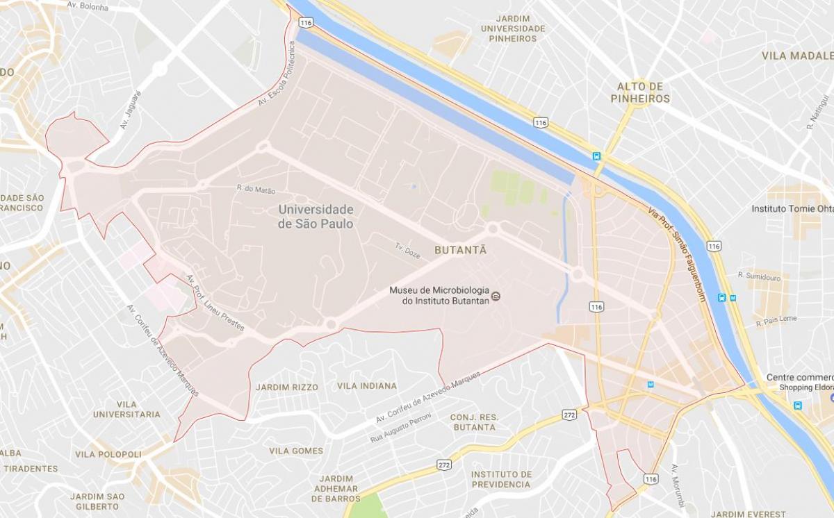 Карта Сао Пауло Butantã