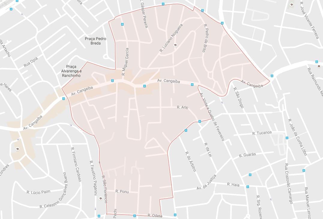 Карта Сао Пауло Cangaíba