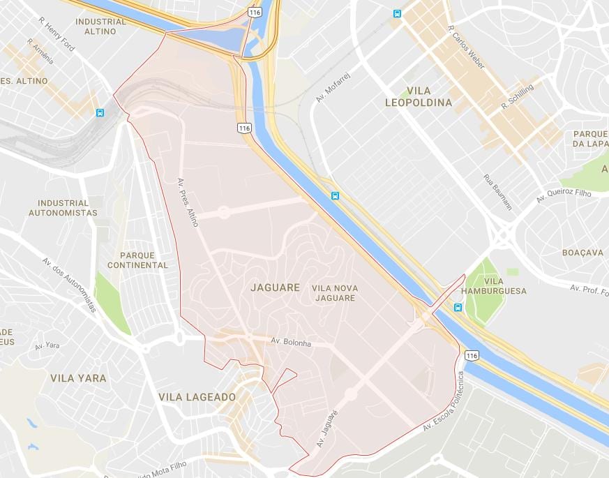 Карта Сао Пауло Jaguaré