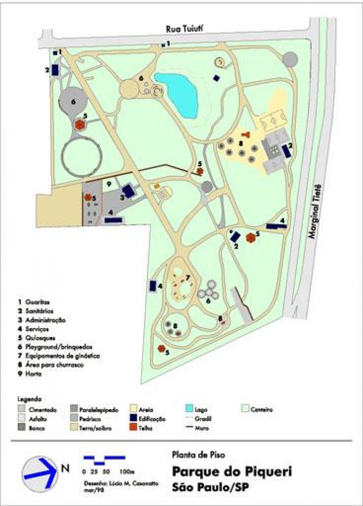 Карта Piqueri Парк, У Сао Паулу