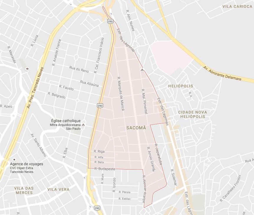 Карта Сао Пауло Sacomã