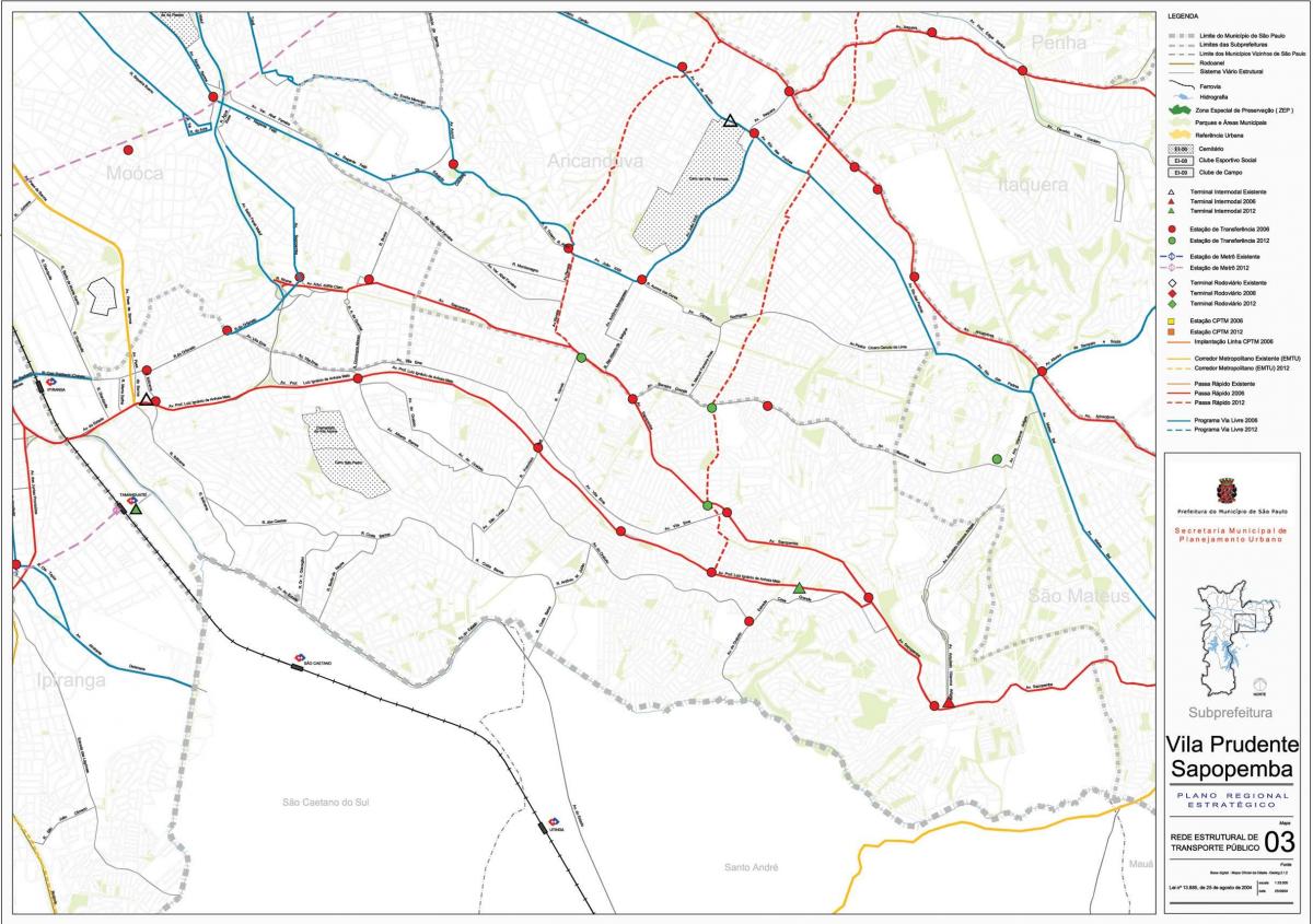 Карта Sapopembra Сао Пауло - јавни превоз