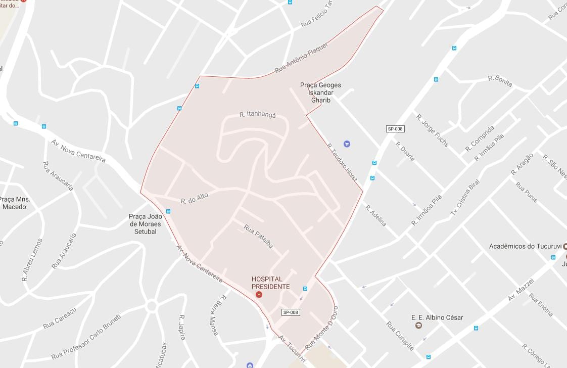 Карта Сао Пауло Tucuruvi