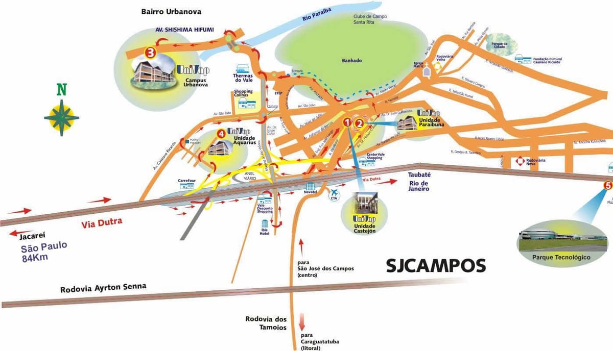 Карта Сао Пауло UNIVAP
