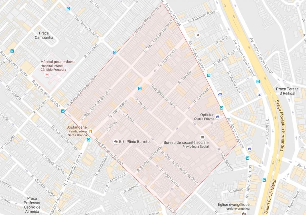 Карта Места Агуа Раса Сао Пауло