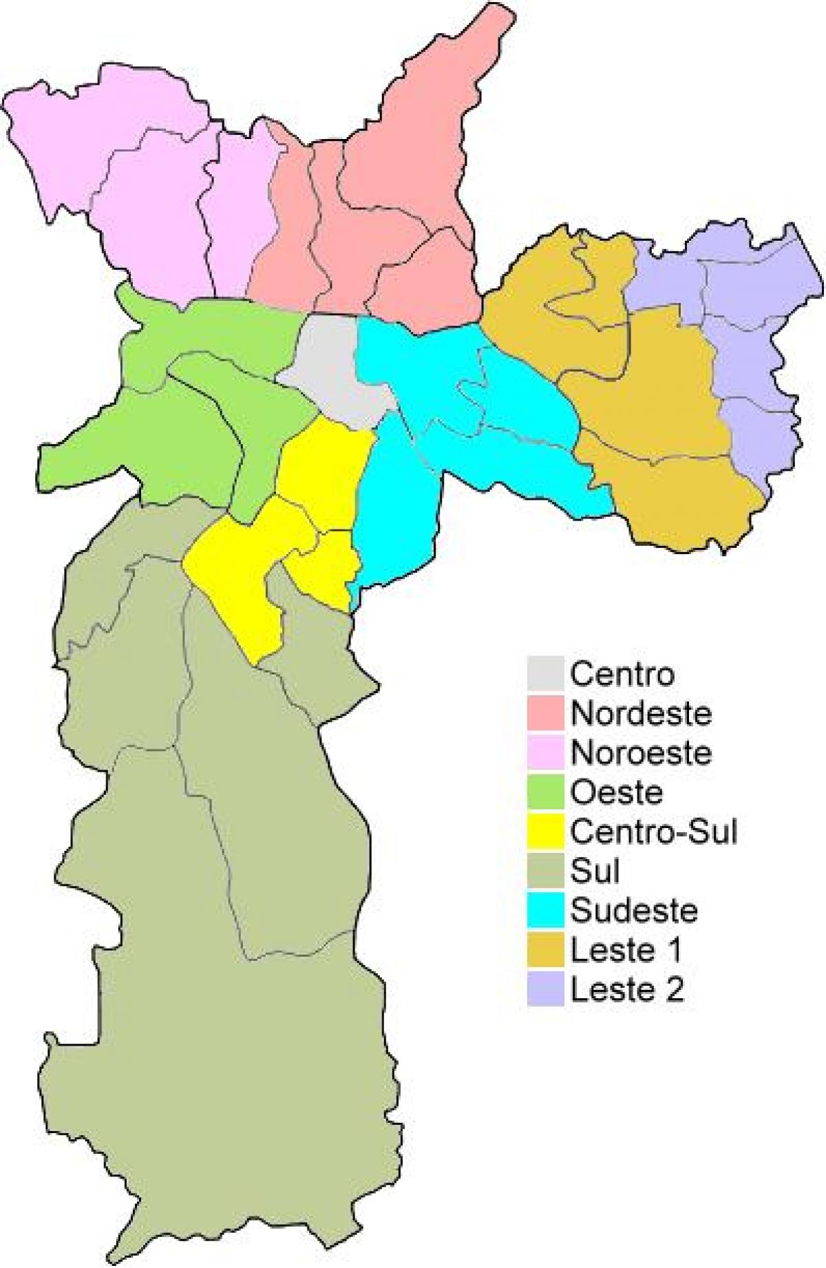 Картица управних округа у Сао Паулу