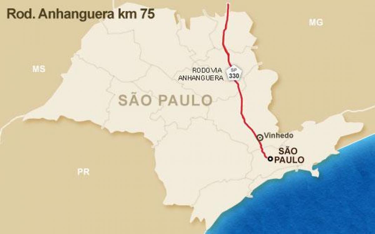 Карта аутопута Аньянгуэра - СП 330