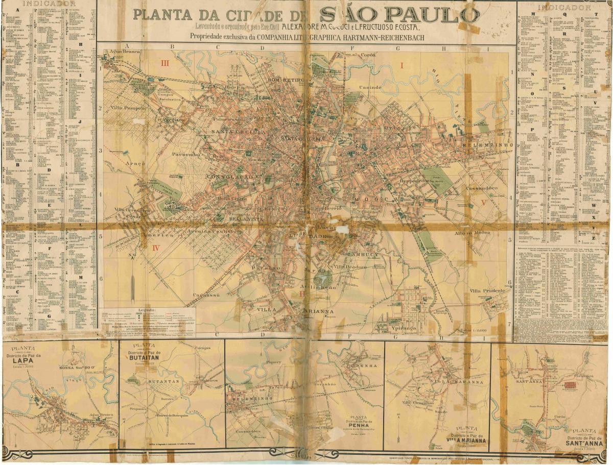 Карта бивши Сао Пауло - 1913