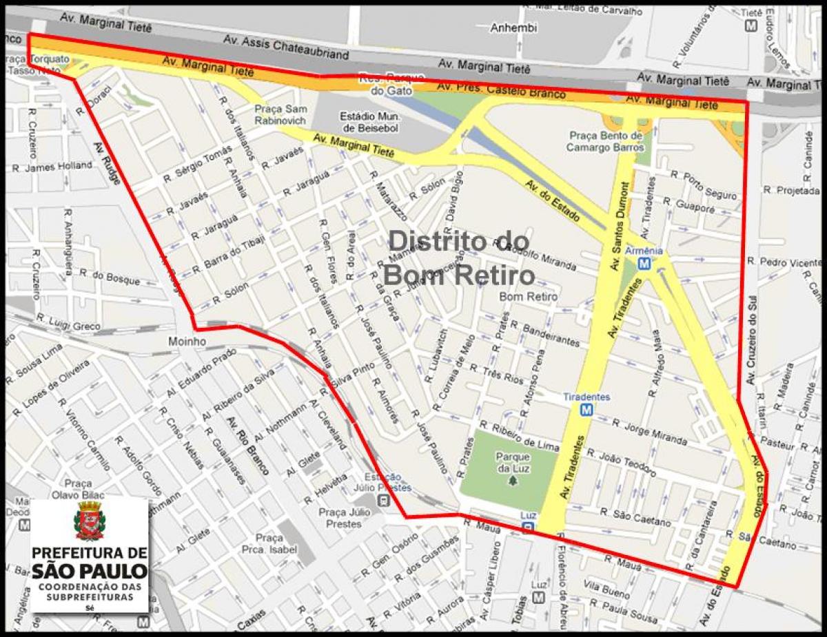 Карта Ретиро Бом-Сао Пауло