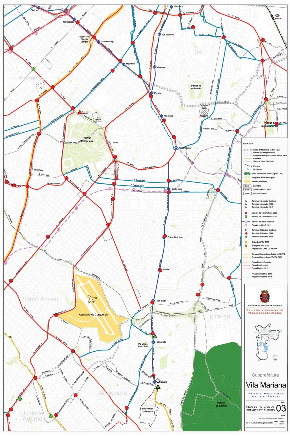 Карта Вила Мариана Сао Пауло - јавни превоз