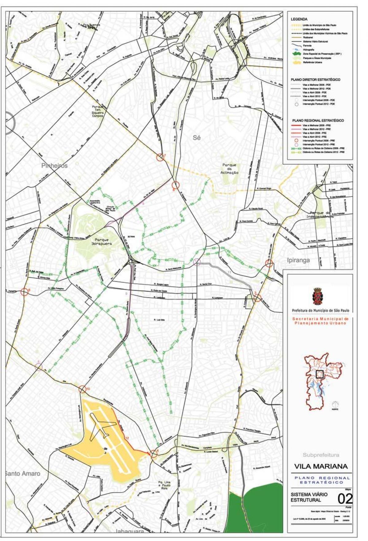 Карта Вила Мариана Сао Пауло - путева