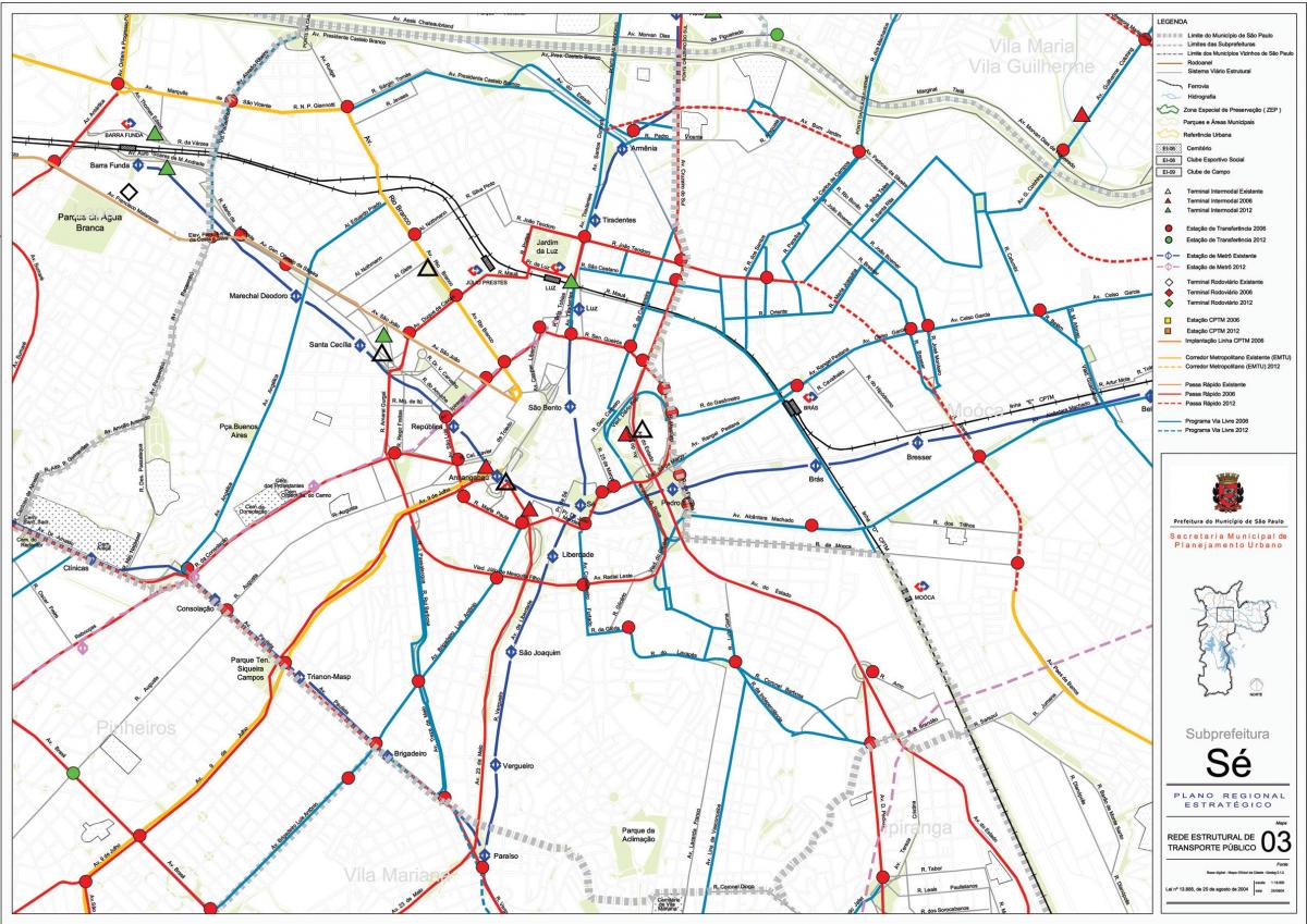 Карта це Сао Пауло - јавни превоз