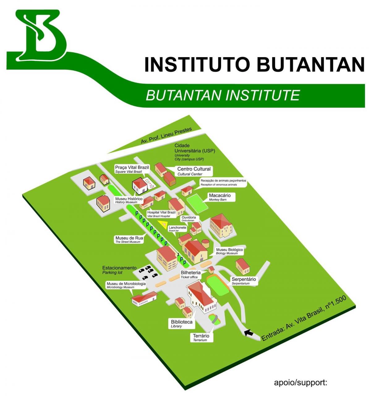 Карта института Butantan