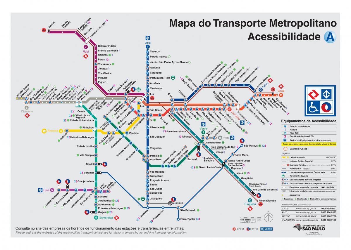 Карта превоза у Сао Паулу са инвалидитетом