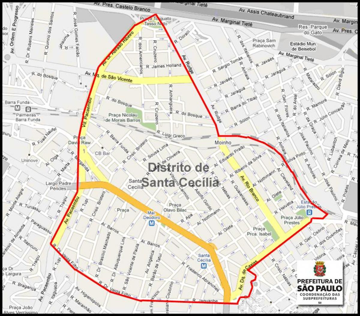 Карта Санта Цецилиа Сао Пауло