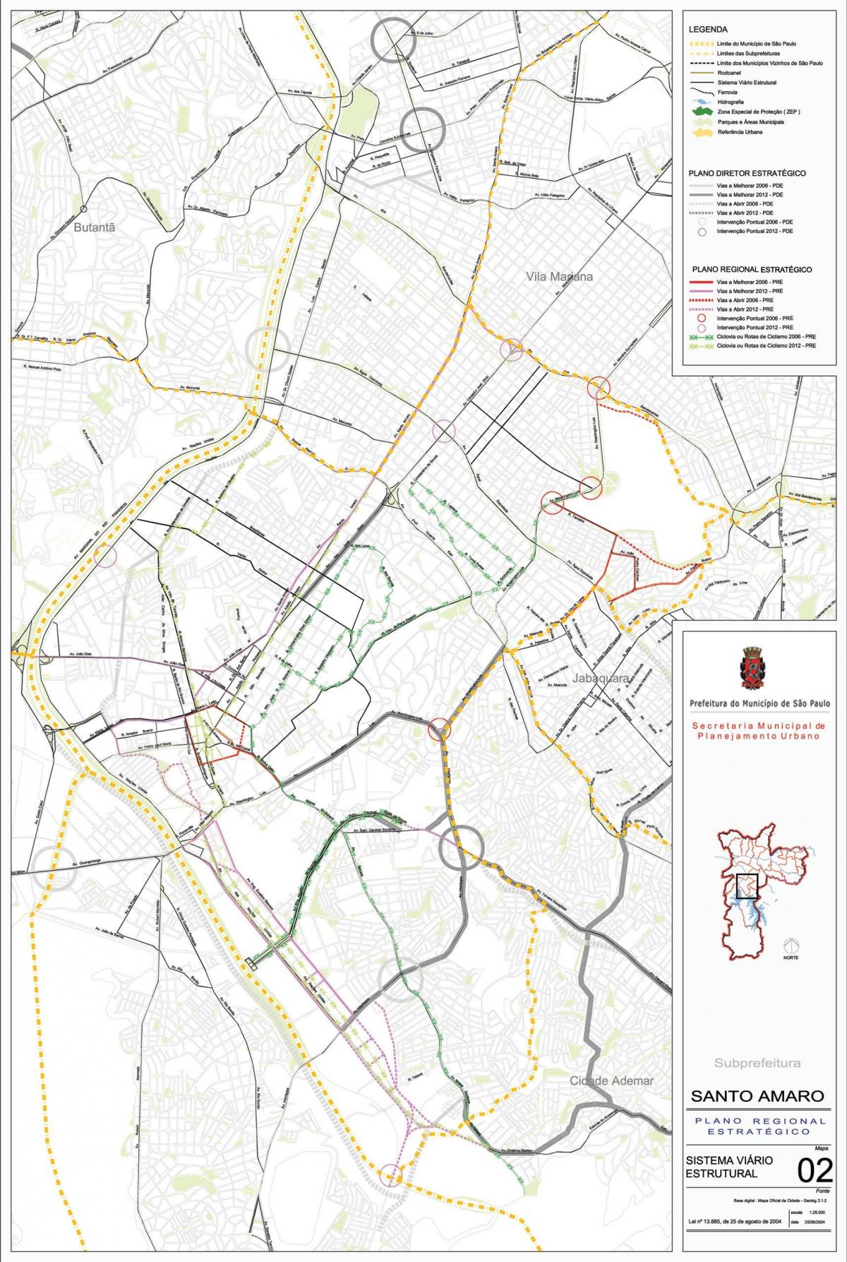 Карта Санту-Амару Сао Пауло - путева