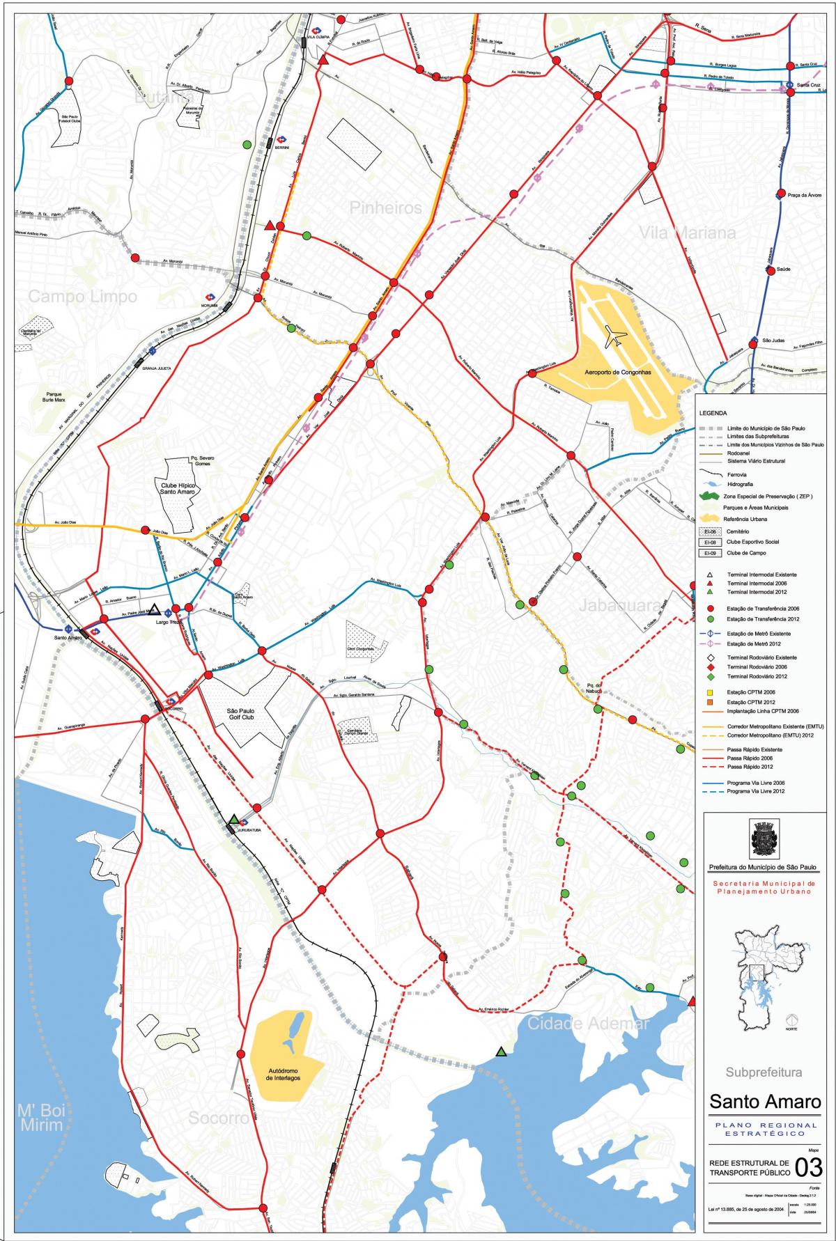 Карта Санту-Амару Сао Пауло - јавни превоз
