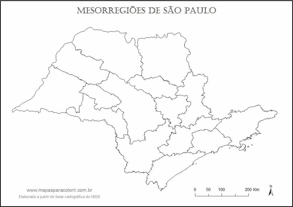 Карта Сао Пауло Девица - региони