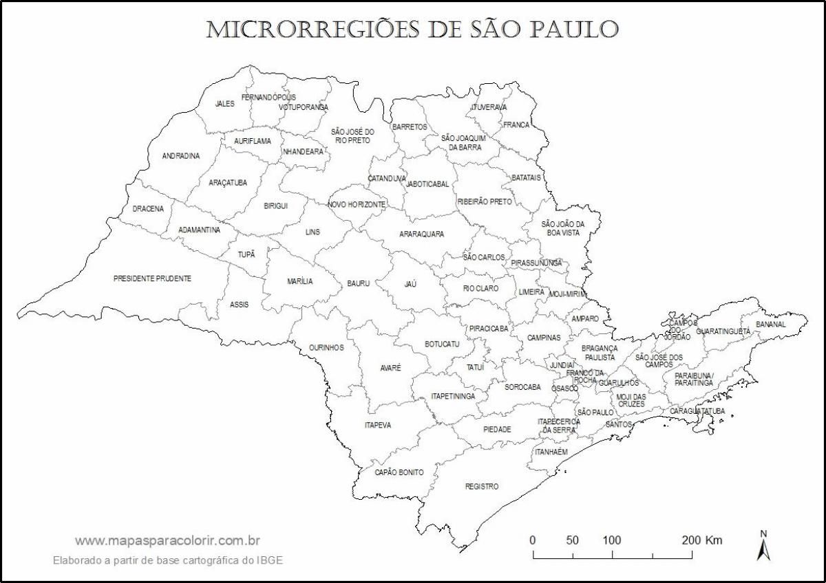 Карта Сао Пауло Девица - микро-региона